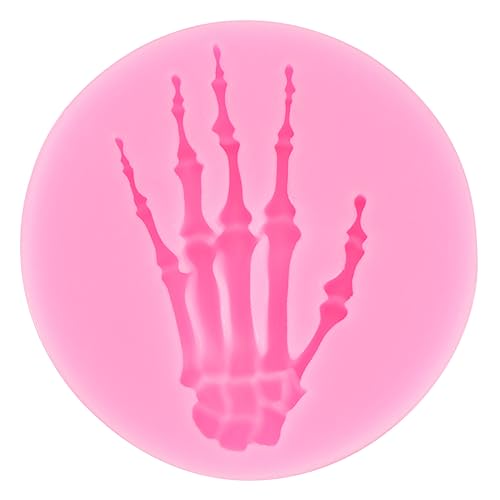 Homoyoyo Halloween Skelett Hand Silikon Backform – Ideal Für DIY Süßigkeiten - Schokolade Und Eis – Perfekte Halloween Formen Und Tablett Für Kreative Backideen Rosa von Homoyoyo