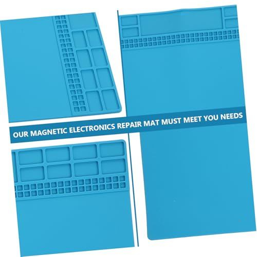 Homoyoyo Hitzebeständige Silikon Lötmatte mit Magnetischer Arbeitsfläche und Multifunktionalen Aufbewahrungsrillen für Elektronik Uhrenreparatur Hitzeresistent und Langlebig für Werkstatt von Homoyoyo