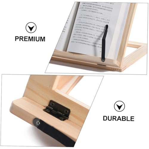 Homoyoyo Holz Buchständer mit Verstellbarem Winkel und Halter für Bücher Tablets Rezepte Multifunktionaler Leseständer für Studenten und Erwachsene Stabiler Desktop Lesetisch Organizer von Homoyoyo