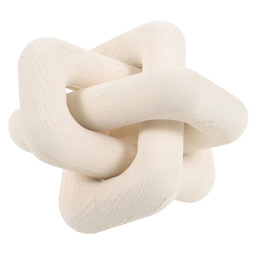 Homoyoyo Holzkette Dekoration mit Drei Ringen Holz Rustikale Wohnzimmerschmuck für Couchtisch Bücherregal Natürliche Handwerkskunst Abgerundete Kanten Vielseitiges Wohnaccessoire von Homoyoyo