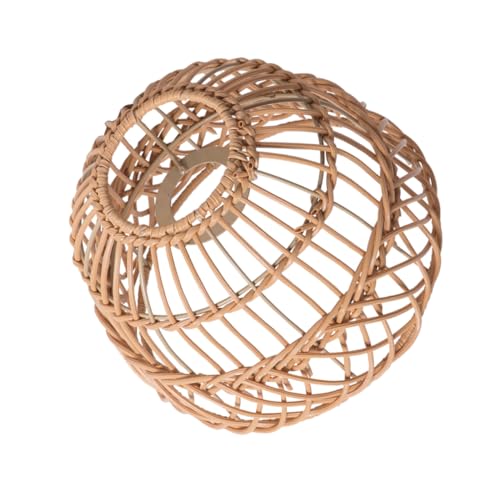 Homoyoyo Imitat Rattan Pendelleuchte Lampenschirm Rustikaler Deckenlampenschirm Eisen Handgewebt Langlebig für Küche Wohnzimmer Bar und Esszimmerbeleuchtung von Homoyoyo