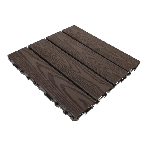 Homoyoyo Interlocking Balkon und Gartendielen Kunststoff Bodenfliesen Rutschfest Langlebig Wetterfest für Terrasse Bad Innen und Außenbereich mit Robustem Klicksystem von Homoyoyo