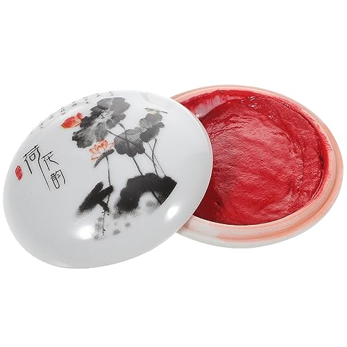 Homoyoyo Kalligrafie Stempelkissen Rot Multifunktionales Tintenpad für Chinesische Malerei und Stempel Keramikbox mit Zufälligem Muster für Schüler und Kalligrafie Homoyoyo Kalligrafie Stempelkissen Rot Multifunktionales Tintenpad für Chinesische Malerei und Stempel Keramikbox mit Zufälligem Muster für Schüler und Kalligrafie von Homoyoyo