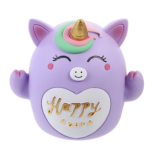 Homoyoyo Kasten Einhorn Sparschwein Tischfigur Einhorn Wohnkultur Sparschwein-Box Tier-sparschwein Einhorn-münzenspardose Sparschwein Für Kinder Mädchen Violett PVC Anti-Fall Dekorationen von Homoyoyo