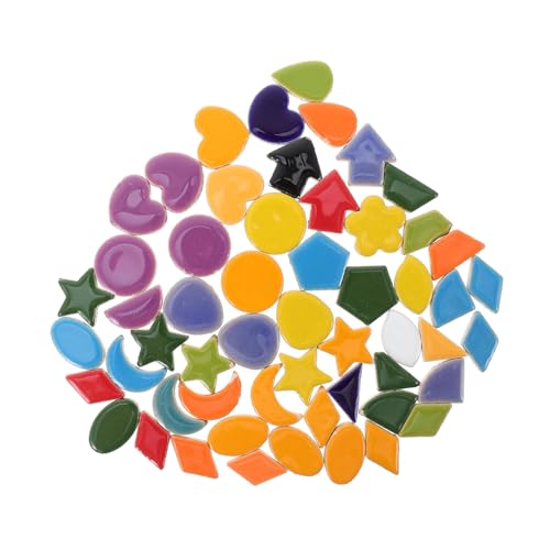 Homoyoyo Keramik Mosaiksteine DIY Bastelset Bunte Große Stern Mond Herz Formen Dekoration für Heim Deko Foto Rahmen Blumentöpfe Tassen von Homoyoyo