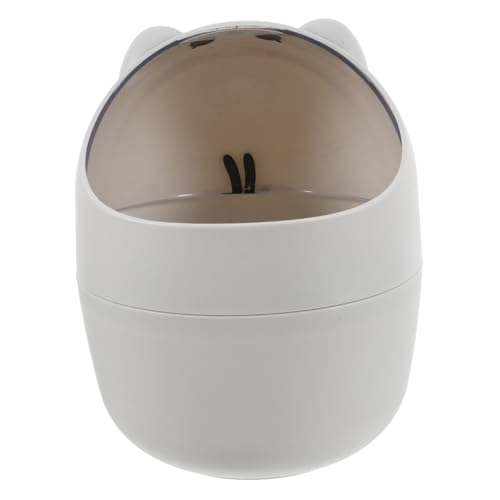 Homoyoyo Kleiner Desktop Mülleimer mit Deckel Niedlicher Bären design Müllbehälter Kompakter Tischabfalleimer für Büro Badezimmer und Kinderzimmer Multifunktionaler Mini Abfalleimer von Homoyoyo