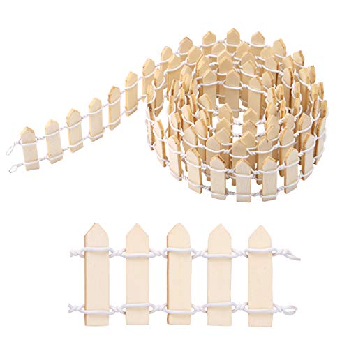 Homoyoyo Kleiner Holzzaun Miniatur-Gartenzaun DIY-Holzlattenzaun Dekorativer Zaun Fechten Mikrolandschaft Zubehör für Puppenhaus 100 X 3 cm von Homoyoyo