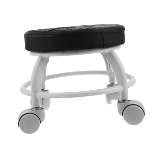 Homoyoyo Kleiner Runder Rollhocker mit Universellen Stabiler Pediküre Hocker für Beauty Salons und Werkstätten Komfortabler Sitz Leicht Beweglich Langlebiger Fußstützenstuhl von Homoyoyo