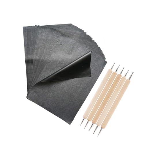 Homoyoyo Kohlepapier Transferpapier Teiliges Graphit Transferpapier mit Schwarz und Praktischen Werkzeugen für Zeichnen Basteln Holz Glas Metall Keramik von Homoyoyo