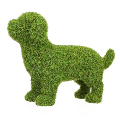 Homoyoyo Künstliche Moosfigur Hund in Malteser- – Niedliche Deko Für Kunstrasen - Garten Balkon Und DIY Landschaftsgestaltung – Moosbedeckte Statue Als Dekoratives Ornament von Homoyoyo