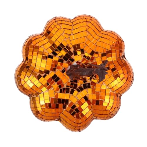Homoyoyo Kunstvoller Spiegel-deko-kürbis Glitzernde Reflektierende Herbstdekoration für Halloween Erntedank Funkelndes Disco-Ornament für Festliche Tisch Farmhouse-Arrangements von Homoyoyo