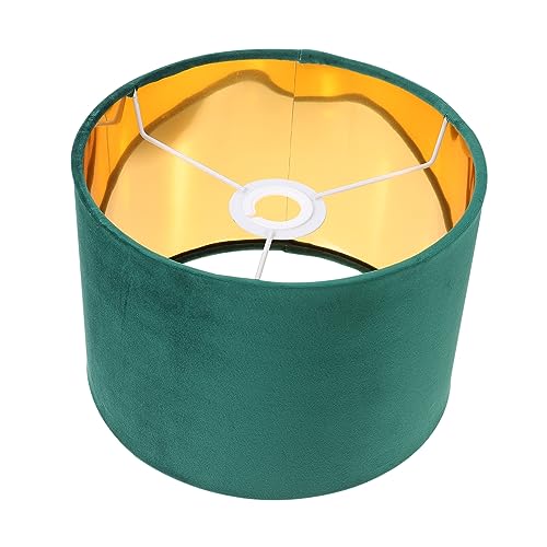 Homoyoyo Lampenschirm Grün mit Goldfutter Stoff Tischlampenschirm Einfache Montage Dekorativer Nachttisch Lichtschutz Staubabweisend Modischer Lampenbezug von Homoyoyo
