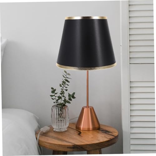 Homoyoyo Lampenschirm Rund Stoff Lampenabdeckung für Tisch Wandleuchte Schwarz gold Vielseitig Einsetzbar für Wohn Schlaf Arbeitszimmer Einfache Montage Dekoratives Lichtaccessoire von Homoyoyo