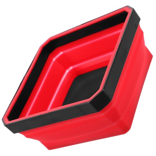Homoyoyo Magnetisches Faltbares Silikon Parts Tablett Rot Kompakte Aufbewahrungsschale für Kleine Schrauben und Werkzeuge Tragbar und Platzsparend für Reparaturen und DIY Projekte von Homoyoyo
