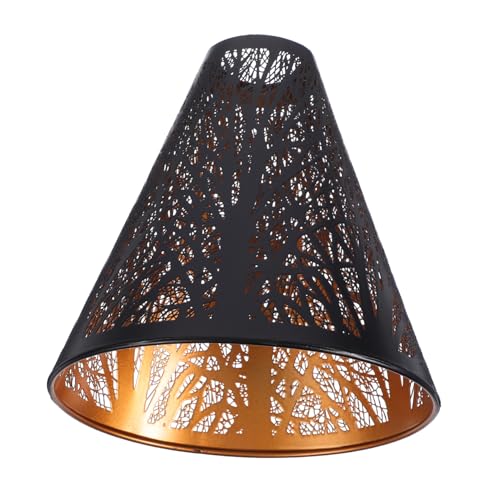 Homoyoyo Metall Lampenschirm mit Gravur Schwarz Gold Treppenform Industrie Stil Lampenabdeckung für Tischlampe Stehleuchte Pendelleuchte Langlebiger Lampenschutz für Wohn und Homoyoyo Metall Lampenschirm mit Gravur Schwarz Gold Treppenform Industrie Stil Lampenabdeckung für Tischlampe Stehleuchte Pendelleuchte Langlebiger Lampenschutz für Wohn und von Homoyoyo