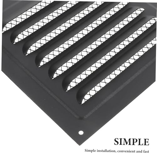 Homoyoyo Metall Lüftungsgitter mit Netz Wetterfeste Außenwand Abdeckung für Giebel und Giebelbelüftung Einfache Montage Elegantes Design Schwarz Atmungsaktive Jalousie für Hausfassaden von Homoyoyo