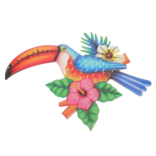 Homoyoyo Metall Toucan Wanddeko Bunte Deko Für Wohnzimmer Garten Robustes Wandkunstwerk Aus Eisen Tierisches Wandornament Für Ansprechende Raumatmosphäre Für Rustikalen Stil von Homoyoyo