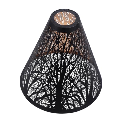 Homoyoyo Metall Trommellampenschirm mit Retro Design für Tischlampen und Stehlampen Stilvoller Lampenschirm mit Schwarz Goldenem Farbkontrast für und Klassisches Zuhause Langlebig und von Homoyoyo