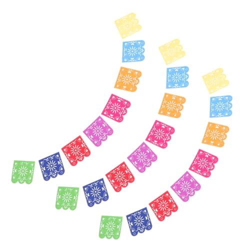 Homoyoyo Mexikanisches Fiesta Filzbanner Teilig Bunte Partydekoration Langlebig Wiederverwendbar Mexikanische Deko für Tag der Toten Day Of The Dead Feier von Homoyoyo