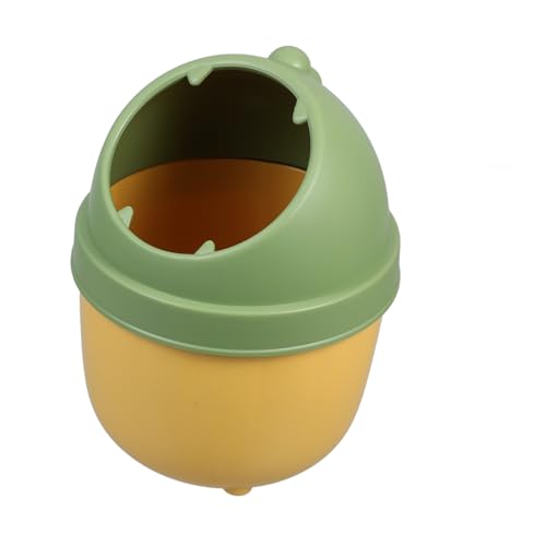 Homoyoyo Mini Desktop Mülleimer mit Niedlichem Dinosaurier Design Halbdeckel Abfallbehälter für Büro Schlafzimmer Badezimmer und Platzsparend und Geruchsneutralisierend von Homoyoyo