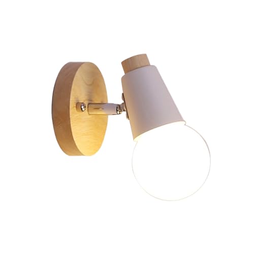 Homoyoyo Minimalistische Wandleuchte Solidem Holz Moderne Wandlampe Für Loft Und Restaurant Dekorative Beleuchtung Weiß-Glühbirnen nicht enthalten von Homoyoyo