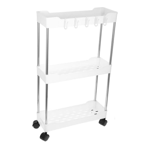 Homoyoyo Mobiler Trolley Aufbewahrungswagen Freistehendes Lagiges Regal Praktischer Organizer für Bad und Wohnräume Platzsparendes Design Elegantem Langlebig von Homoyoyo