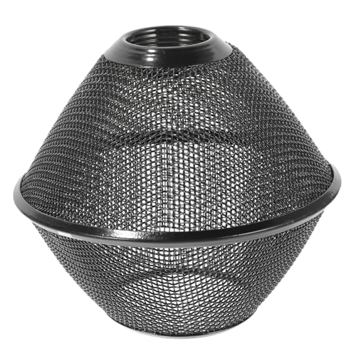 Homoyoyo Moderner Eisen Lampenschirm Hängelampe mit Hohlem Design Lichtschutz für Glühbirne Schützender Lampenschirm für Esszimmer Küche Bar und Wohnzimmer Einfache Montage Schwarz von Homoyoyo