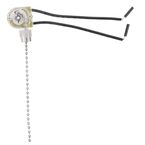 Homoyoyo Nickelfarbener Zugkettenschalter Pull Chain Verlängerung für Deckenventilator Wandlampe Schrankleuchte Ersatz Lichtzugschalter Praktisch Langlebig Sicher von Homoyoyo