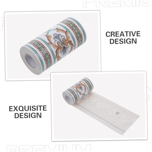 Homoyoyo PVC Selbstklebende Wandbordüre Wasserabweisender Tapetenrand für Küche Bad Wohnzimmer Abziehbarer Wandaufkleber für Glatte Oberflächen Einfache Reinigung und Vielseitige von Homoyoyo