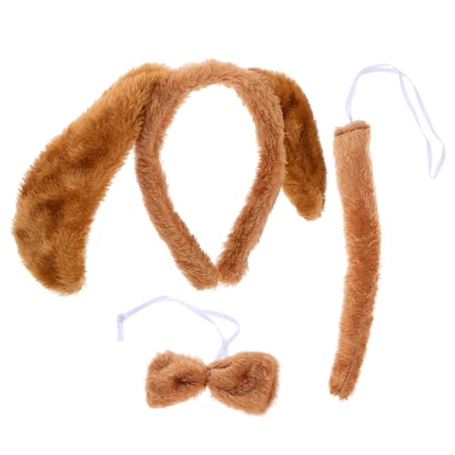 Homoyoyo Plüsch Hundekostüm mit Ohren Haarreif Prop und Fliege für Party Bühnenauftritt und Cosplay Weiches Material Braunes Welpen Design Bequem und Niedlich Homoyoyo Plüsch Hundekostüm mit Ohren Haarreif Prop und Fliege für Party Bühnenauftritt und Cosplay Weiches Material Braunes Welpen Design Bequem und Niedlich von Homoyoyo