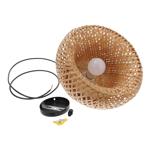 Homoyoyo Plug in Cord Pendelleuchte Wicker Rattan Hängelampe mit Lampenschirm Kleine Deckenleuchte für Wohnzimmer Schlafzimmer Esszimmer Dekorative Hängeleuchte für Stimmungsvolle von Homoyoyo