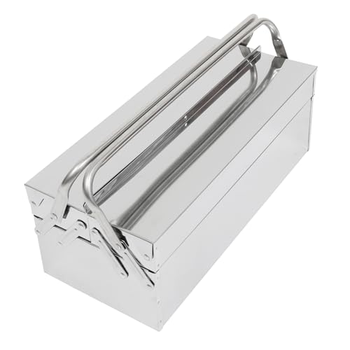 Homoyoyo Premium Edelstahl Werkzeugkoffer Klappbar mit Doppellagigem Stauraum Handlich und Robust für Haushaltsreparaturen Leicht zu Reinigen Praktischer Aufbewahrungskoffer mit Fächern Homoyoyo Premium Edelstahl Werkzeugkoffer Klappbar mit Doppellagigem Stauraum Handlich und Robust für Haushaltsreparaturen Leicht zu Reinigen Praktischer Aufbewahrungskoffer mit Fächern von Homoyoyo