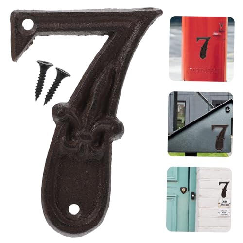 Homoyoyo Retro Türnummer aus Gusseisen DIY Hausnummer für Tür Tor Briefkasten Robustes Metall Einfache Montage mit Schrauben Lesbar für Innen Außenbereich Klassisches Design von Homoyoyo
