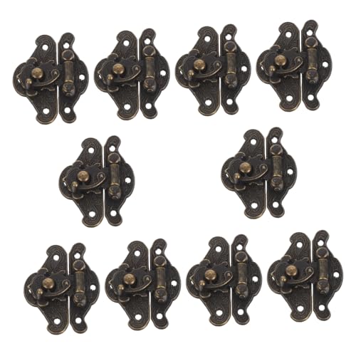 Homoyoyo Retro Zinklegierung Kastenschloss Verschluss Antik Hasp Riegel für Holz Schmuckbox Kompatibel mit Schmuck Werkzeugkästen Vintage Stil Langlebig von Homoyoyo