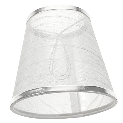 Homoyoyo Runder Dekorativer Lampenschirm Stoff für Tischlampe Wandleuchte und Hängeleuchte Installieren Geeignet für Schlafzimmer und Wohnzimmer Transparenter Stoff mit Silbernem von Homoyoyo
