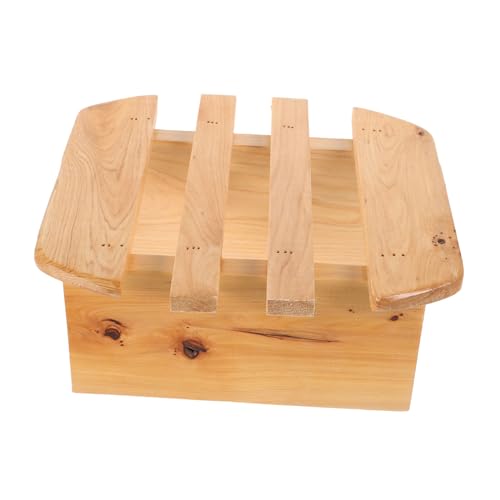 Homoyoyo Runder Holz fußhocker für Sauna und Fußbad Leichter Tragbarer Fußschemel zur Beinunterstützung Entspannender Fußhocker für Wohnzimmer und Badezimmer Multifunktionaler Tritthocker von Homoyoyo