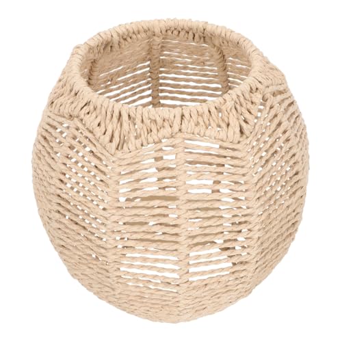 Homoyoyo Runder Papierlampenschirm Hängelampe Imitation Geflochtenes Rattan Deckenleuchte Lampenschirm Dekoration für Esszimmer Restaurant Hotel von Homoyoyo