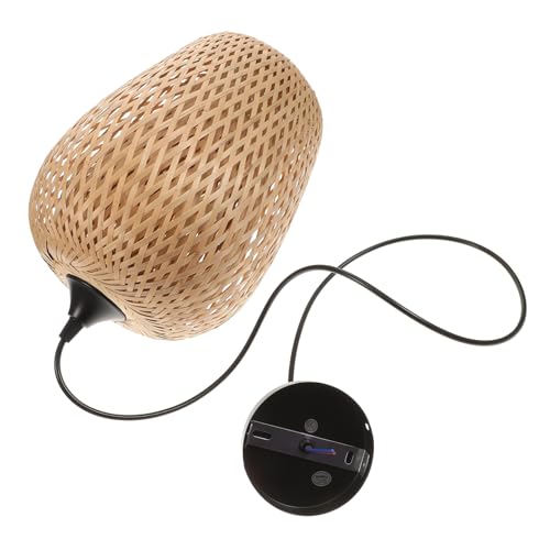 Homoyoyo Rustikale Hängeleuchte Handgewebter Lampenschirm Deckenlampe für Wohnzimmer Esszimmer und Restaurant Naturmaterial Langlebig und Stilvoll von Homoyoyo