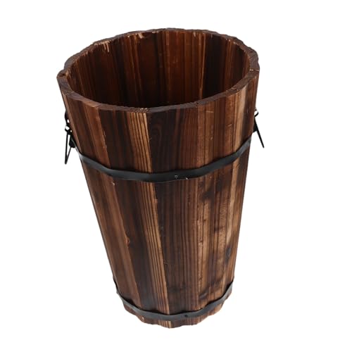 Homoyoyo Rustikaler Holz Mülleimer mit Griff Runder Abfallkorb für Badezimmer und Büro Multifunktionaler Aufbewahrungskorb im Bauernhausstil Eleganter Holzbehälter für Wohn und Homoyoyo Rustikaler Holz Mülleimer mit Griff Runder Abfallkorb für Badezimmer und Büro Multifunktionaler Aufbewahrungskorb im Bauernhausstil Eleganter Holzbehälter für Wohn und von Homoyoyo