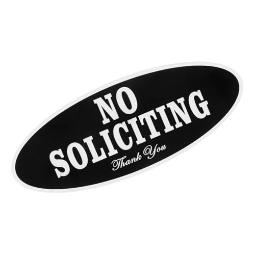 Homoyoyo Selbstklebendes Acryl No Soliciting Schild Schwarz Warnschild für Haus Büro Robustes Sichtbares Türschild zur Effektiven Abwehr von Werbeanrufen und Verkäufern von Homoyoyo