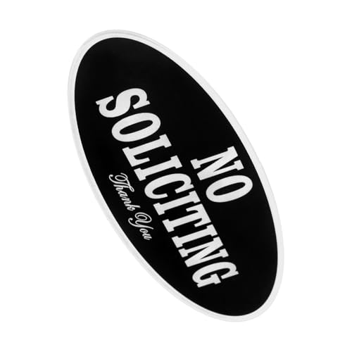 Homoyoyo Selbstklebendes Acryl No Soliciting Türschild Wetterfest Robustes Warnschild für Haus und Büro Schwarz Effektive Tür Warnung von Homoyoyo