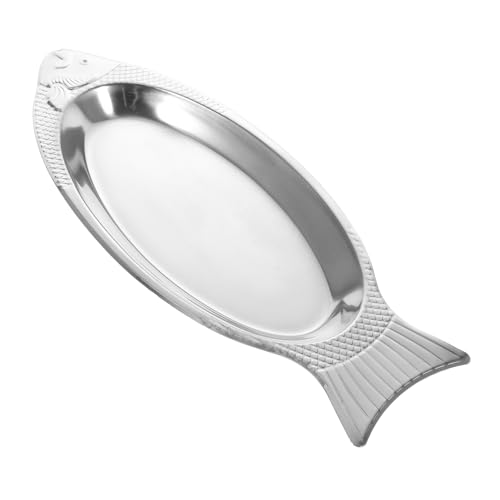 Homoyoyo Silberfarbene Servierplatte aus Metall in Fischform, Edelstahl-Tablett für Partys, Hochzeiten und besondere Anlässe, elegante 39 x 167 x 24 cm Schale für Snacks und Vorspeisen Homoyoyo Silberfarbene Servierplatte aus Metall in Fischform, Edelstahl-Tablett für Partys, Hochzeiten und besondere Anlässe, elegante 39 x 167 x 24 cm Schale für Snacks und Vorspeisen von Homoyoyo