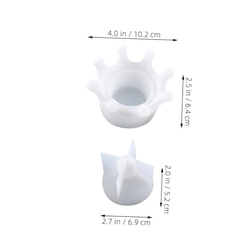 Homoyoyo Silikonform Aufbewahrungsbox Krone mit Deckel Wiederverwendbare DIY Schmuckkasten Form Leicht Entformbar Vielseitig für Kerzenhalter und Heimdekor Feine Verarbeitung für Glatte von Homoyoyo