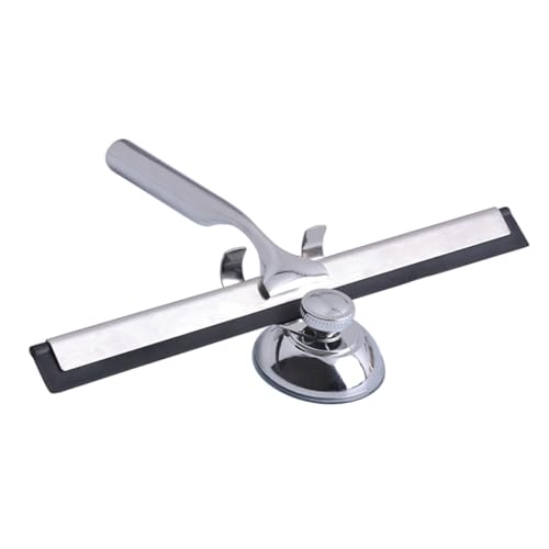 Homoyoyo Stabiler Fensterwischer aus Rostfreiem Edelstahl mit Starkem Saugnapf Flexibel Beidseitigem Gummilippen raclette für Bad Dusche Auto und Küche Installieren Verwenden von Homoyoyo