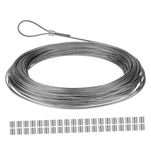 Homoyoyo Stahlseil Durchmesser mit Aluminiumhülsen Wetterbeständiges Robustes Drahtseil für Wäscheleine Geländer Garten Diy Projekte von Homoyoyo