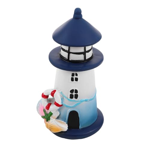 Homoyoyo Stehlampe -Lampenabdeckung Solarleuchtturm im Freiengarten Seehunde Dekoration Fischversteck für Aquarien dekorativer nautischer Leuchtturm Strand-Dekoration für zu Hause von Homoyoyo