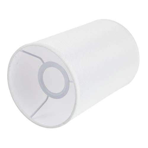 Homoyoyo Stoff Lampenschirm Rund Weißer Leinenbezug Dekorativer Lampenschirm für Tischlampen und Pendelleuchten Langlebig Lichtdurchlässig Eleganter Look für Schlafzimmer und Wohnzimmer von Homoyoyo