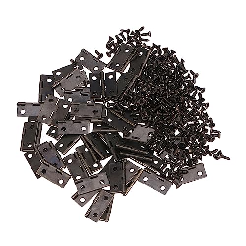 Homoyoyo Teiliges Mini Metallscharniere mit Schrauben Runde Ecken Langlebige Holzbox Zubehörteile Stabile Schmuckkasten Scharniere Einfache Montage für Schrank und Schmuckboxen von Homoyoyo
