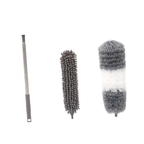 Homoyoyo Teleskopischer Staubwedel mit Chenille und Mikrofaser Verstellbar Wiederverwendbar für Haushalt Auto Computer Sofa und Tv Effektive Staubaufnahme Oberflächenschäden von Homoyoyo