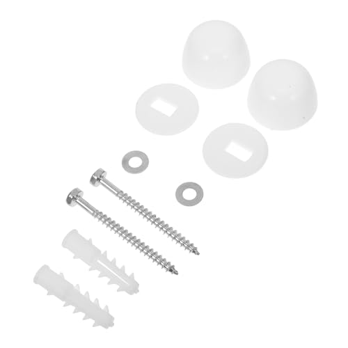 Homoyoyo Toilettenschrauben Set mit Kunststoff Abdeckkappen Universalbefestigung für Wc Sitz Bodenschrauben Reparatur Kit mit Schrauben und Abdeckungen Einfache Montage und Versteckte von Homoyoyo
